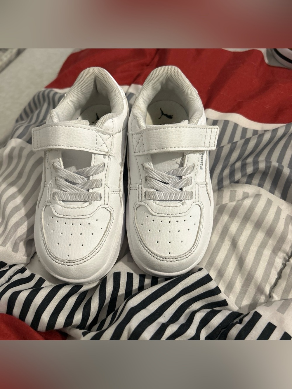 Puma Kids White Hook-and-Loop Sneakers